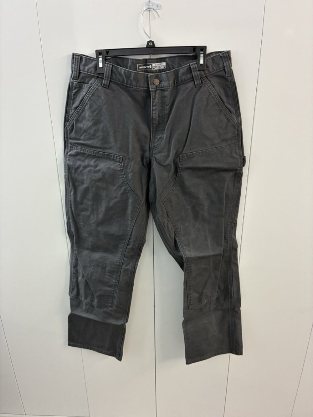 Carhartt Double Knee Canvas Pants Mens Size 36x32 Gray Rugged Flex 103334 029